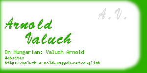 arnold valuch business card